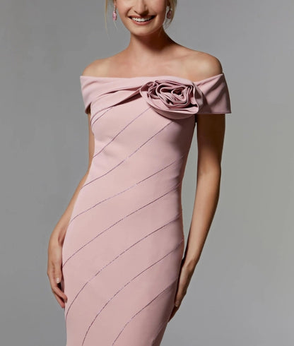 Mermaid Off Shoulder Floor-length Wedding Guest Dresses Mother of the Bride Dress