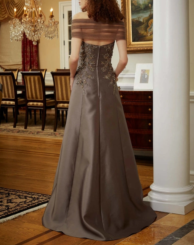 A-Line Princess Formal Detachable Mother of the Bride Dress Evening Dresses Wedding Guest Party Dresses