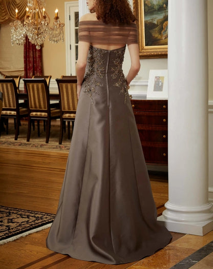 A-Line Princess Formal Detachable Mother of the Bride Dress Evening Dresses Wedding Guest Party Dresses