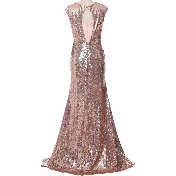 Sequin Long Wedding Party Dress Bridesmaid Mother Of The Bride Dress