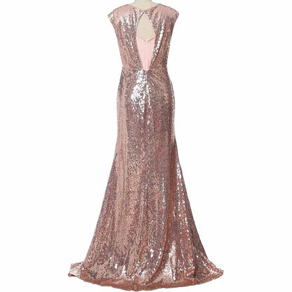 Sequin Long Wedding Party Dress Bridesmaid Mother Of The Bride Dress