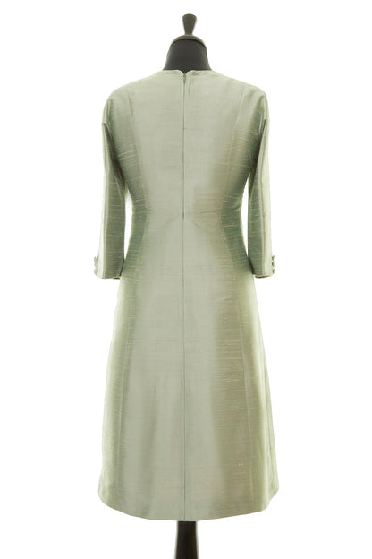 Pale Green Raw Silk A-Line Mother of the Bride Dresse Outfit Plus Size Formal Dress