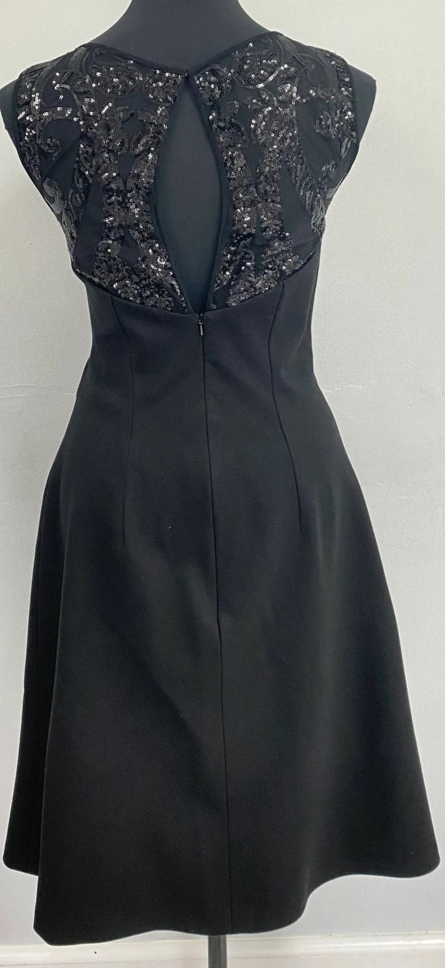 Elegant Short Black Mother Of The Bride Short Dress Sparkling Lace Top Scuba Formal Dresses