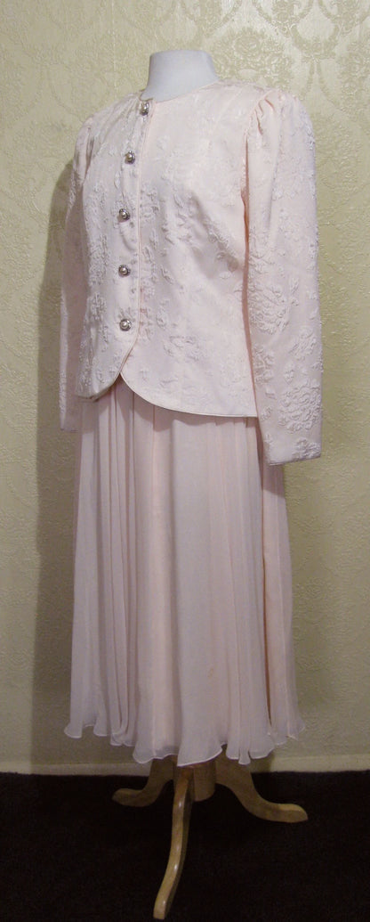 Two Piece Light Blush Pink Knee-length Mother Of The Bride Dress