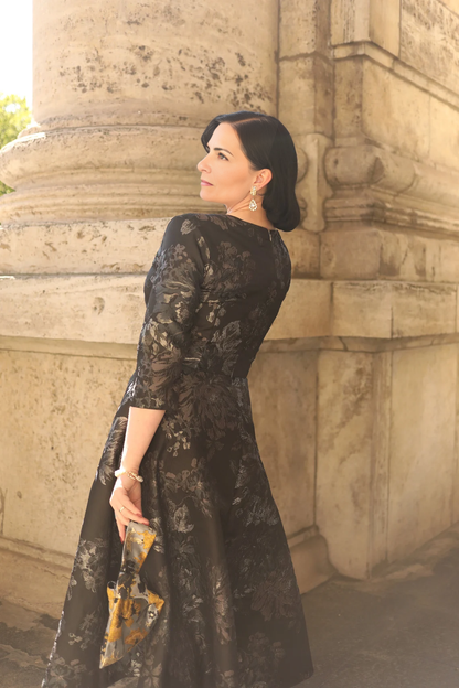 Wedding Guest Dress A-Line Tea length 34 Length Sleeve Mother of the Bride Dresse