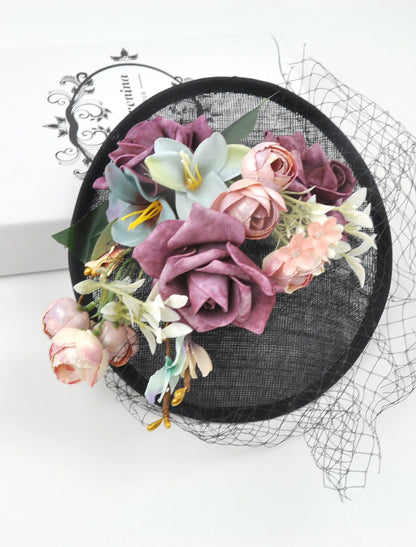 Fascinators Hats Fall WeddingHeadwear Vintage Style Flower Elegant With Floral Headpiece