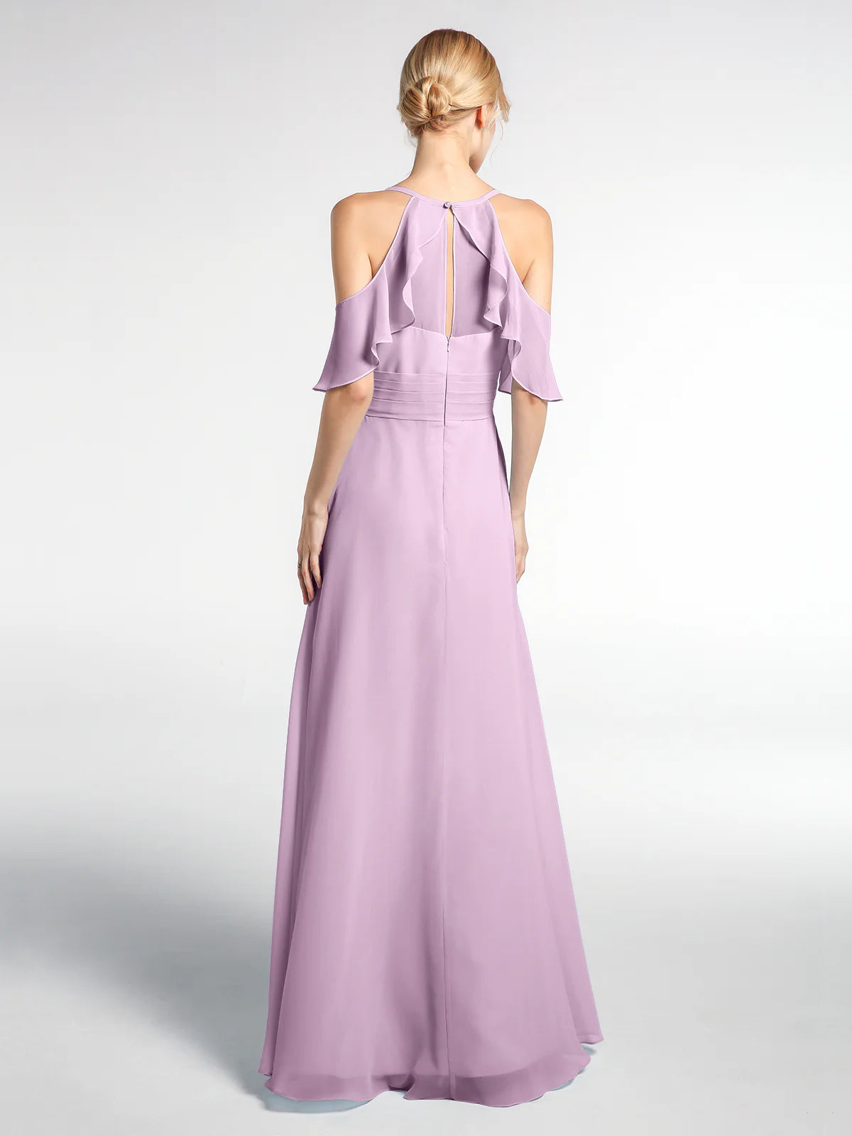 Spaghetti Strap Empire Ruffle Trimmed Sleeves Dress Wisteria Bridesmaid Dresses