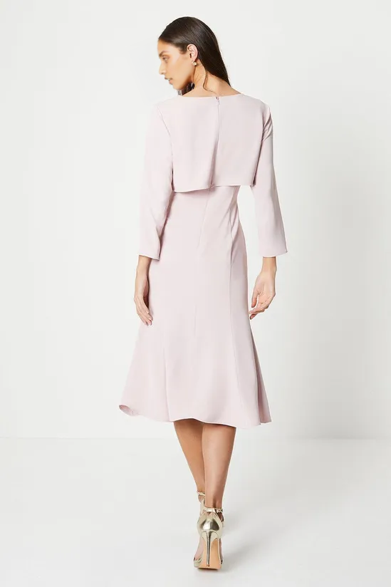 Tulip Bodice Long Sleeve Midi Dress Wedding Guest Party Dresses Chiffon Mother of the Bride Dresse