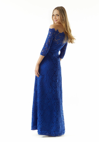 Off Shoulder Lace Floor-length 3/4 sleeve Wedding Guest Dress Mother of the Bride Dresse