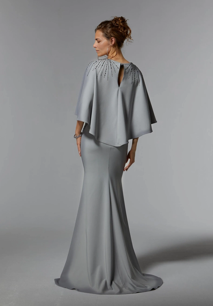 Mermaid Cape V-Neck Mother of the Bride Dresse Wedding Guest Party Dresses With Sweep Train
