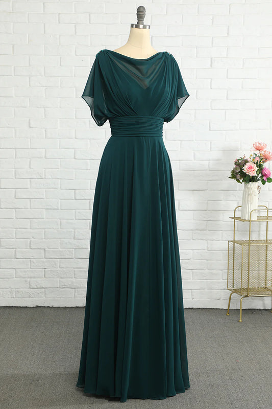 Green Chiffon Long Dress Mother of Bride Dress