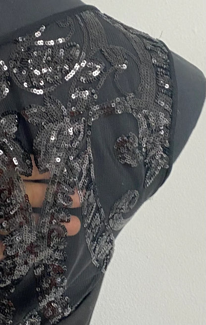 Elegant Short Black Mother Of The Bride Short Dress Sparkling Lace Top Scuba Formal Dresses