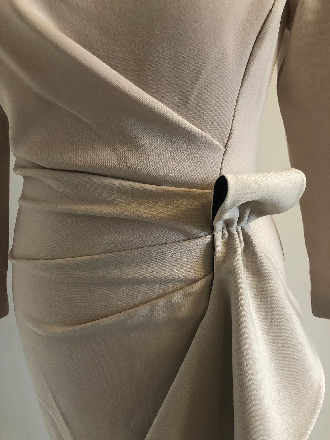 Creamy Beige Mother Of The Bride Groom Dress 3/4 Length Sleeve Wedding Guest Dress