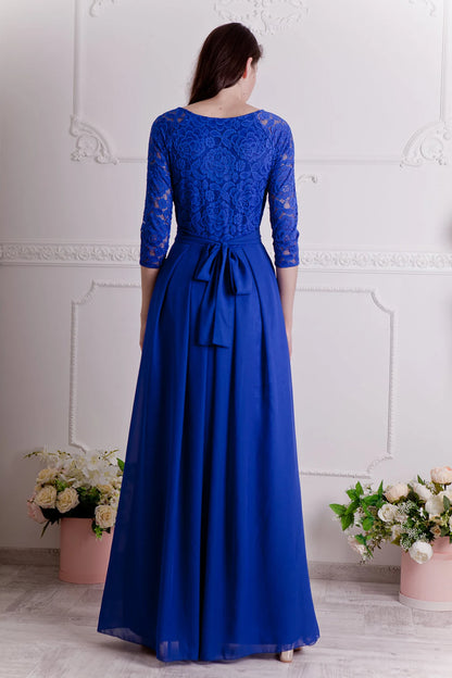 Bridesmaid Dress Long Floral Lace Formal Gown With Sleeves Evening Dress Plus Size Mother of the Bride Dresse