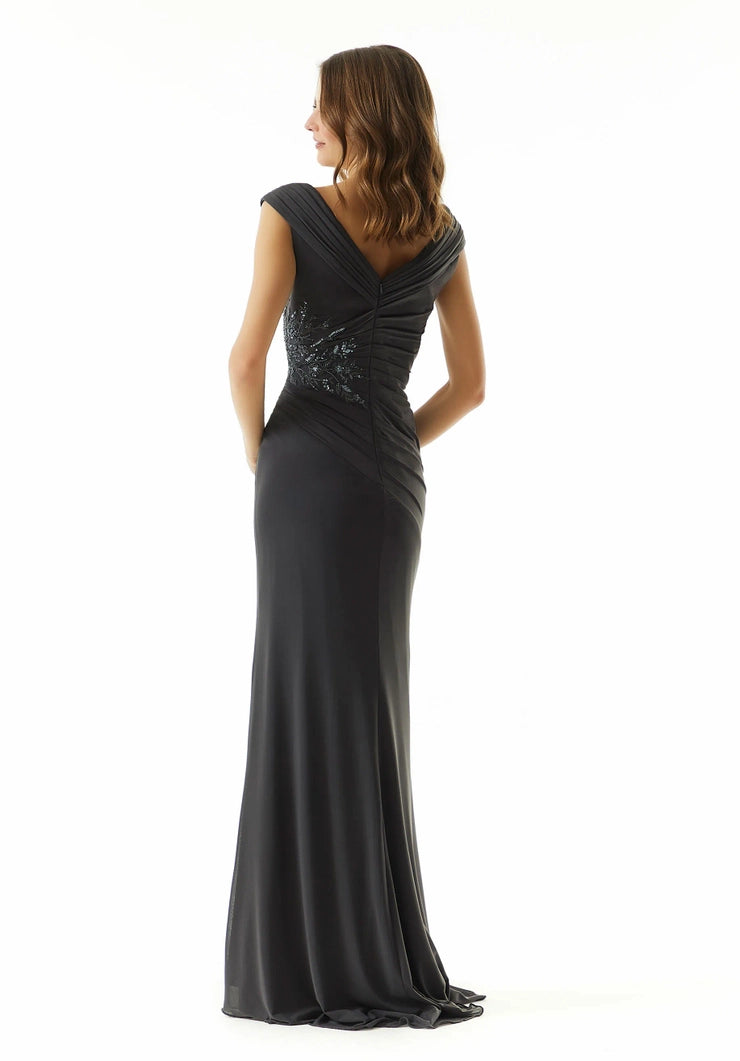 Mermaid Beaded Ruched Floor-length Wedding Guest Dress Mother of the Bride Dresse