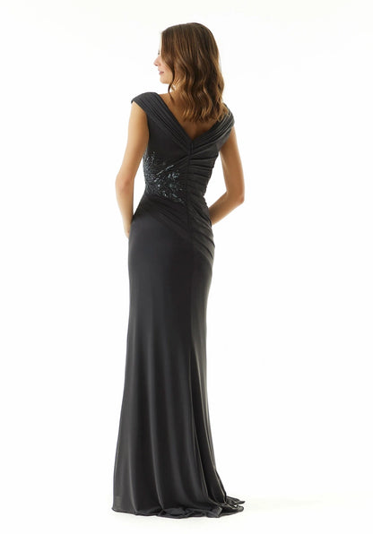 Mermaid Beaded Ruched Floor-length Wedding Guest Dress Mother of the Bride Dresse