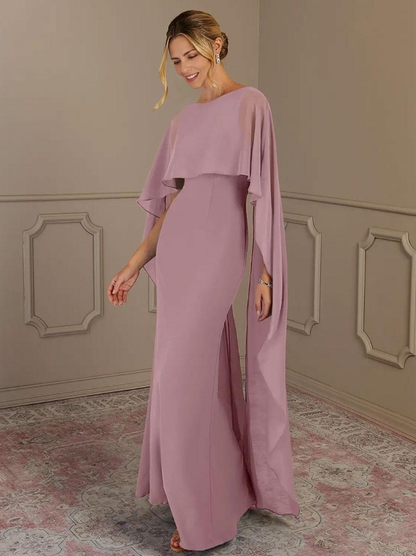 Jewel Neck Sleeveless A-Line Wedding Guest Dresses Chiffon Mother of the Bride Dresse