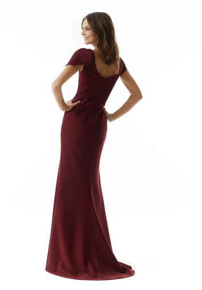 Mermaid Sheath Short Sleeves Beaded Formal Wedding Guest Dress Mother of the Bride Dresse With Sweep Train