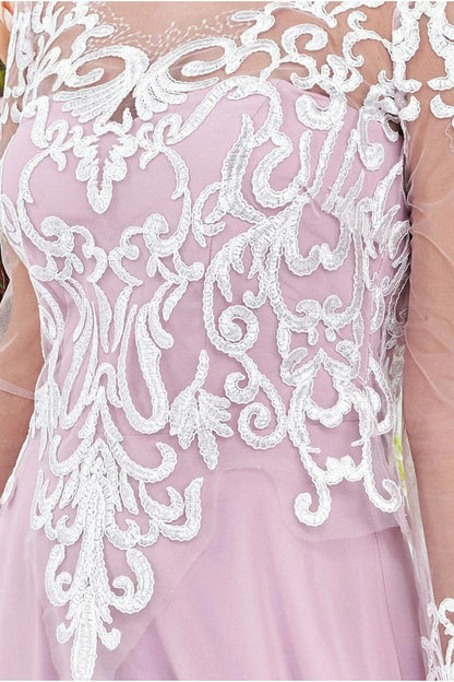 A-Line Embroidered Dress Blushing Pink Mother of the Bride Dresse Wedding Guest Party Dresses