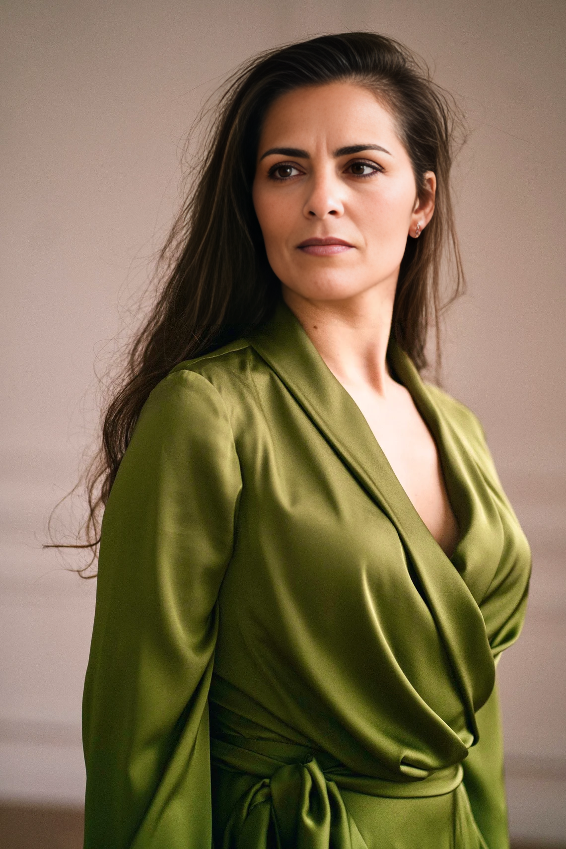 Olive Green Wedding Guest A-Line Long Sleeves Formal Mother of the Bride Dresse
