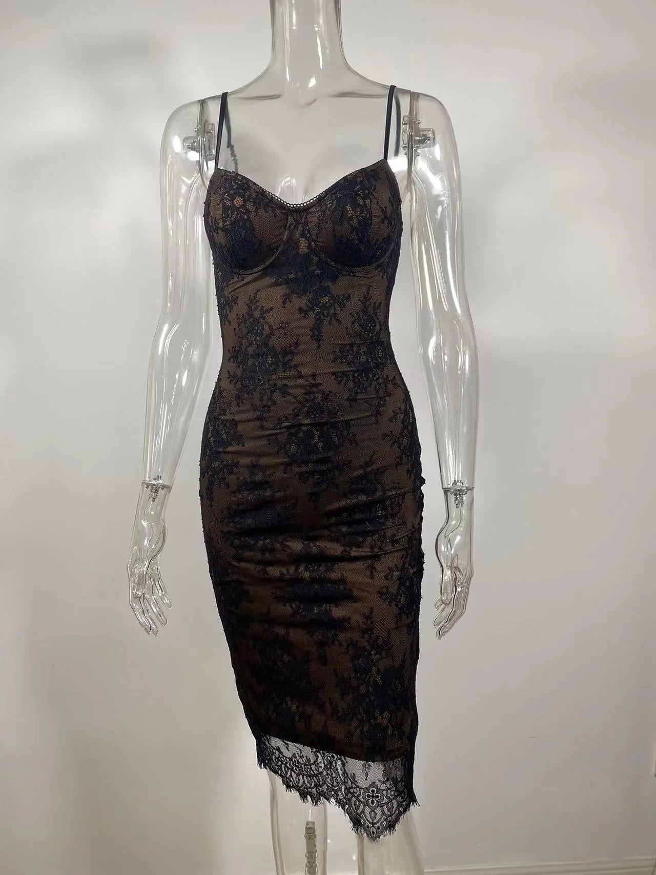 Spaghetti Straps Lace Bodycon Homecoming Dresses