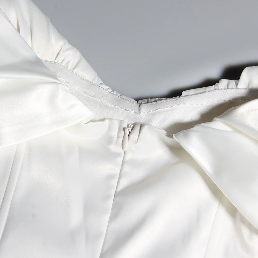 Off The Shoulder Satin Homecoming Dresses Mini Party Graduation Dress