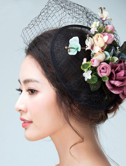 Fascinators Hats Fall WeddingHeadwear Vintage Style Flower Elegant With Floral Headpiece