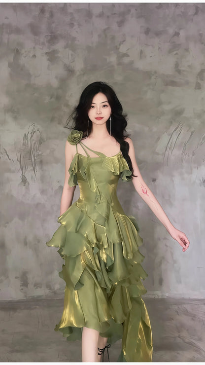 Sparkle Ruffle Prom Dresses Causal Birthday Dresses Dance Party Dress