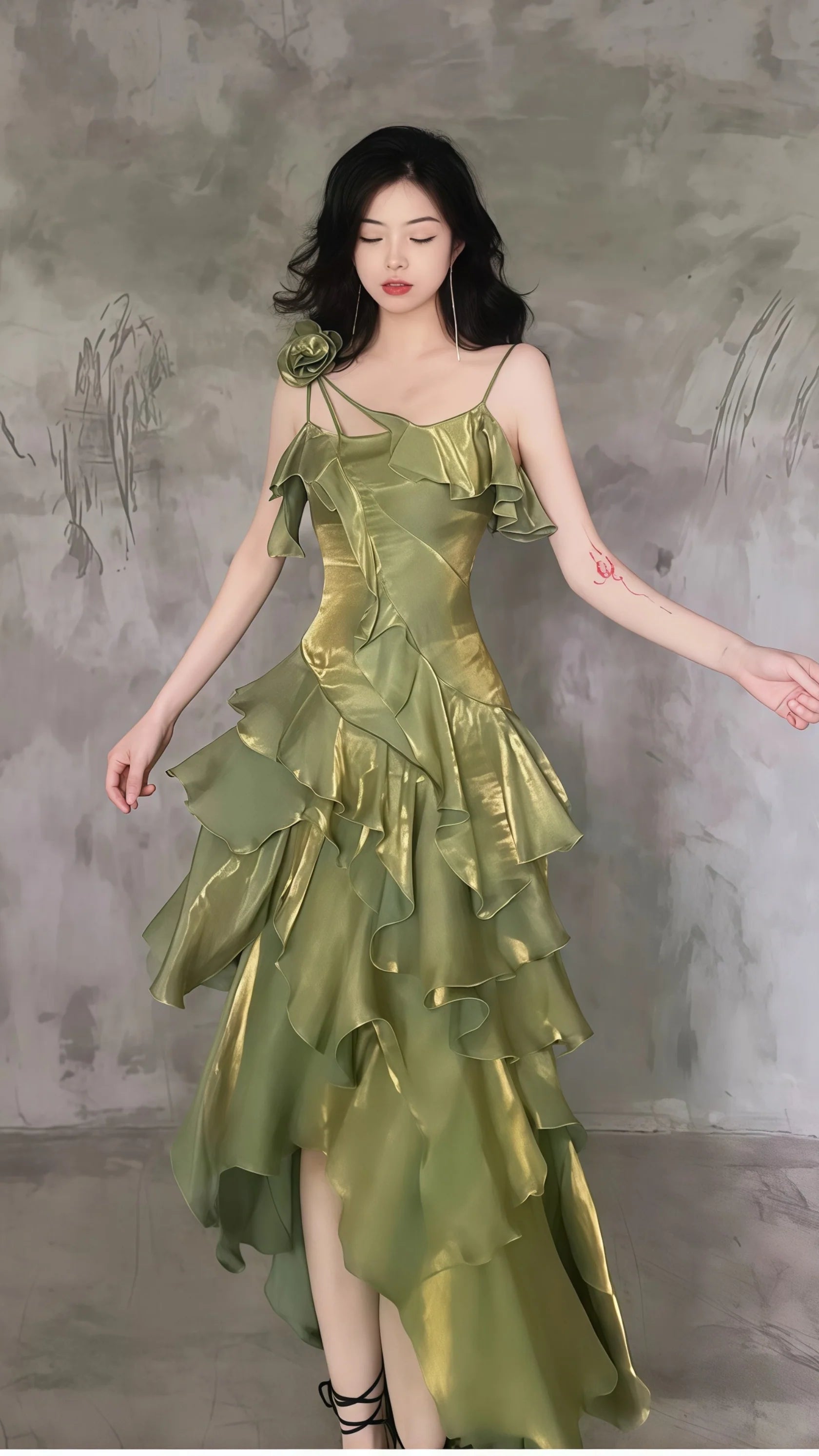 Sparkle Ruffle Prom Dresses Causal Birthday Dresses Dance Party Dress –  Koutun Dress