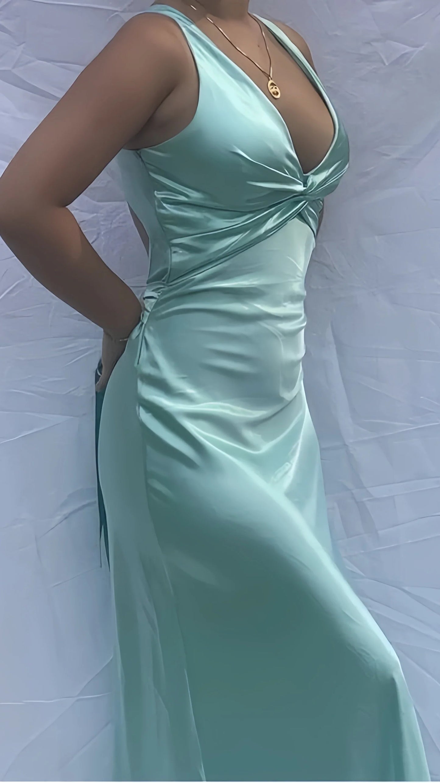 Sexy V-Neck Long Prom Evening Dresses Simple Party Dresses