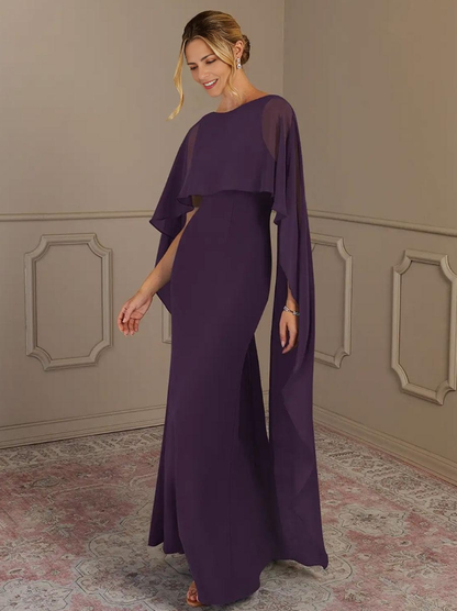 Jewel Neck Sleeveless A-Line Wedding Guest Dresses Chiffon Mother of the Bride Dresse