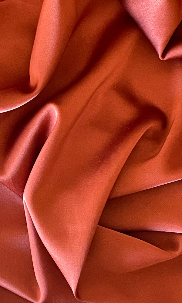 Terracotta Mermaid draped neckline ball gown bottom with sweeping train