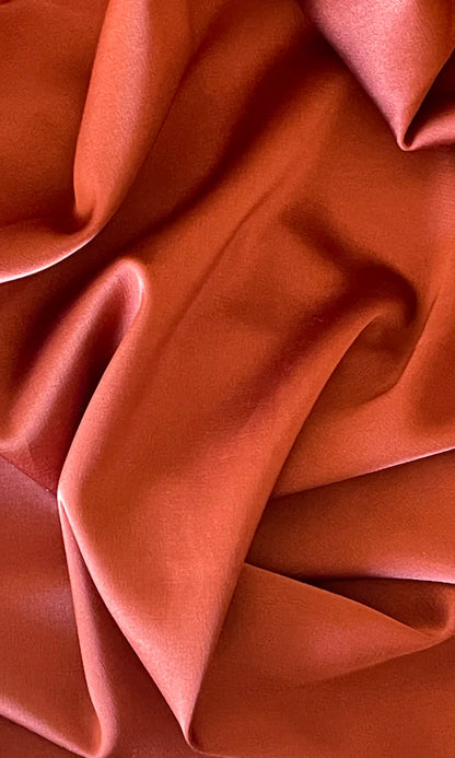Terracotta Mermaid draped neckline ball gown bottom with sweeping train