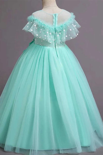 Purple Tulle Off-the-Shoulder Girl Birthday Dress