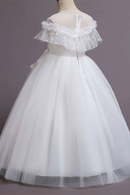 Purple Tulle Off-the-Shoulder Girl Birthday Dress