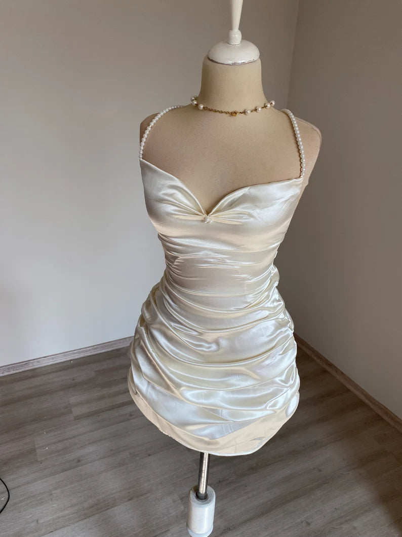 Women's Satin Dresses After Party Bridesmaid Dresses Prom Dress