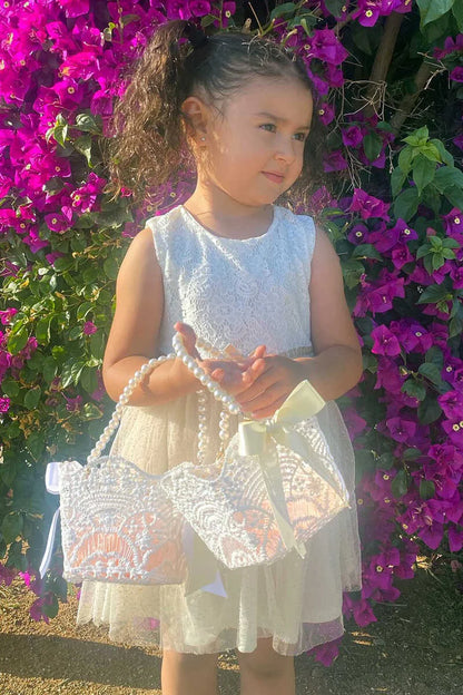 Cute A-Line Lace Sleeveless Flower Girl Dress