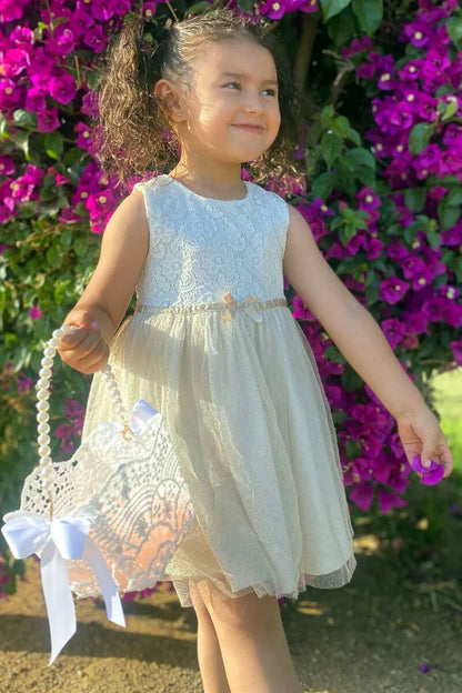 Cute A-Line Lace Sleeveless Flower Girl Dress