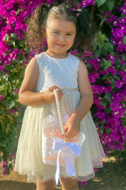 Cute A-Line Lace Sleeveless Flower Girl Dress