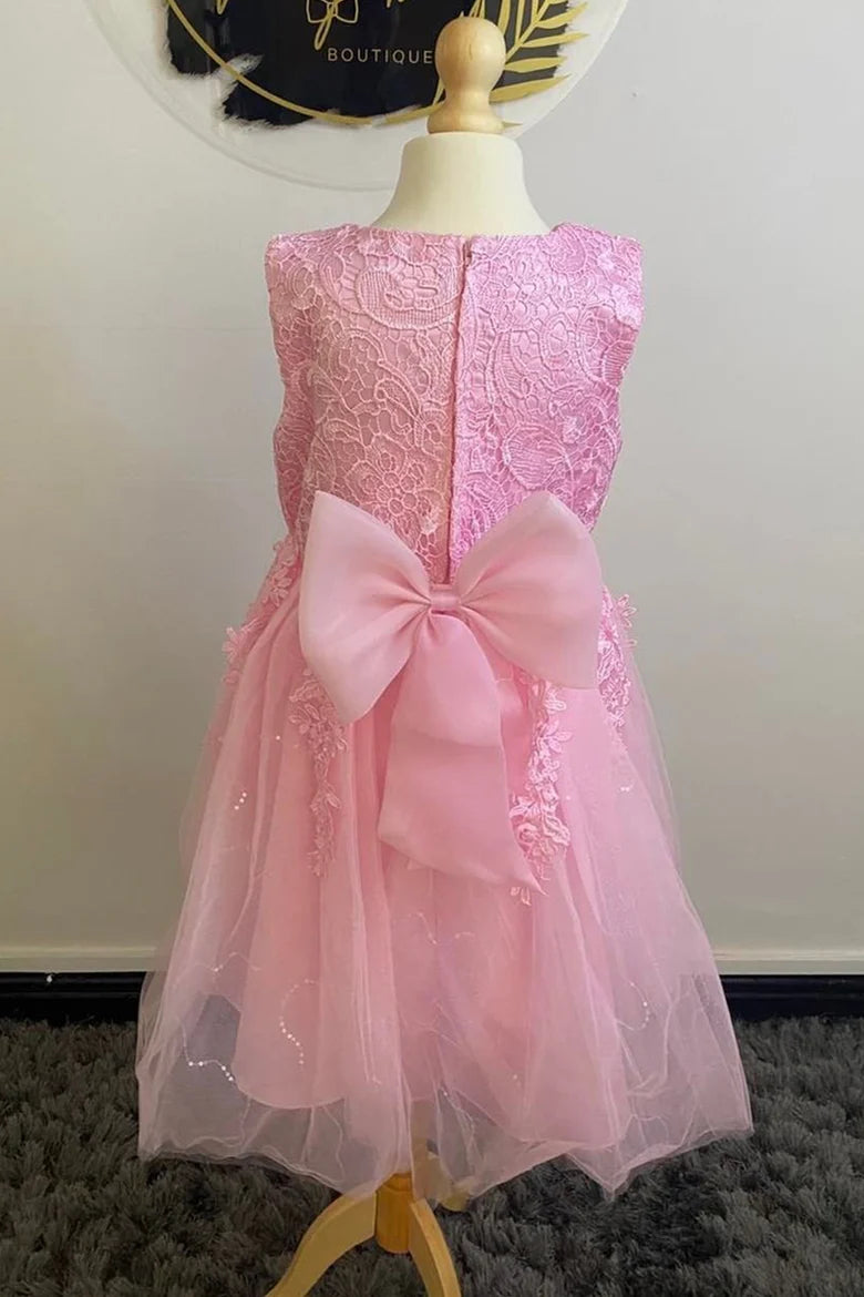 Cute A-Line Lace Sleeveless Flower Girl Dress