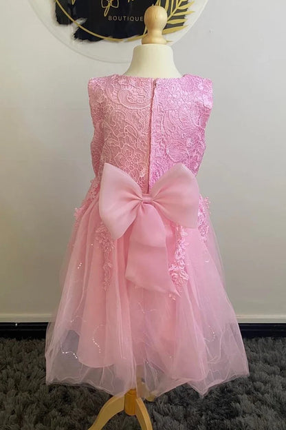 Cute A-Line Lace Sleeveless Flower Girl Dress