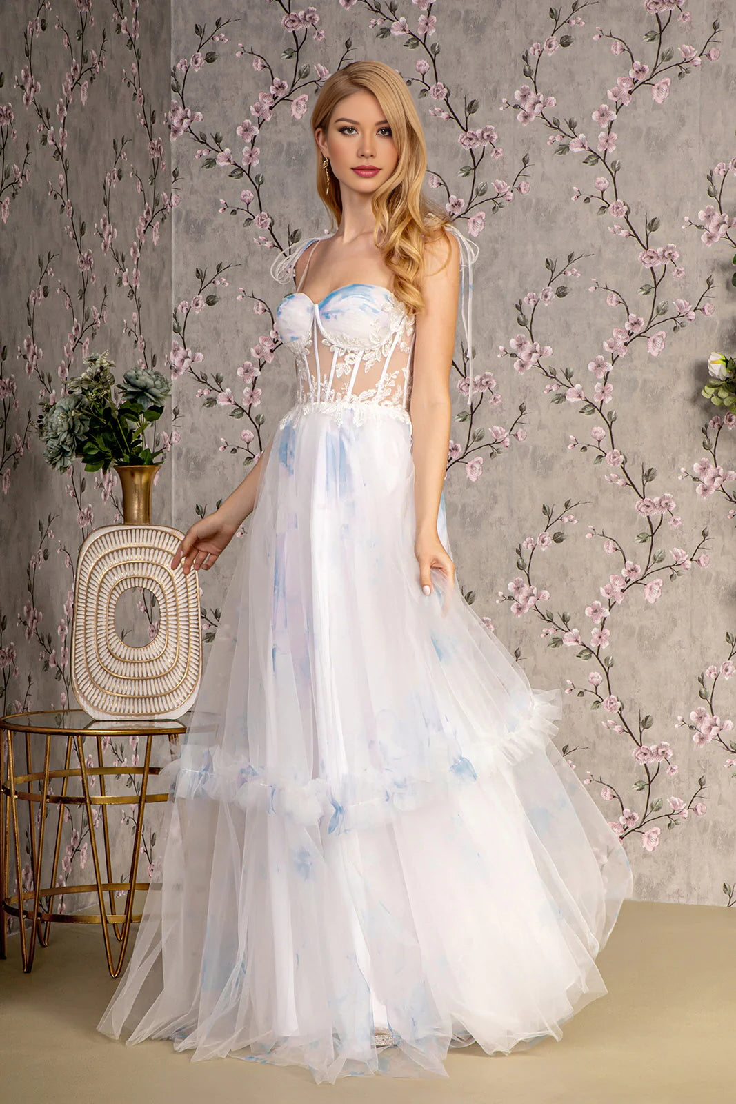 Ivory Cute A-Line Slip Dress Floor-length Tulle Prom Dress