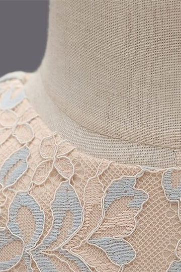 Champagne Lace Cap Sleeve Bow Back Girl Party Dress