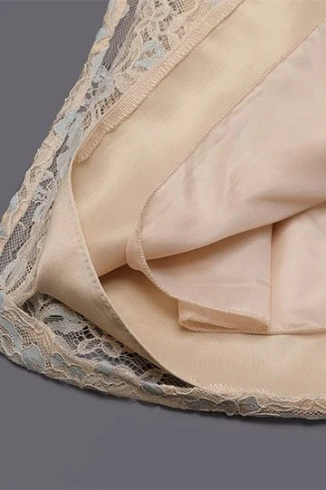 Champagne Lace Cap Sleeve Bow Back Girl Party Dress