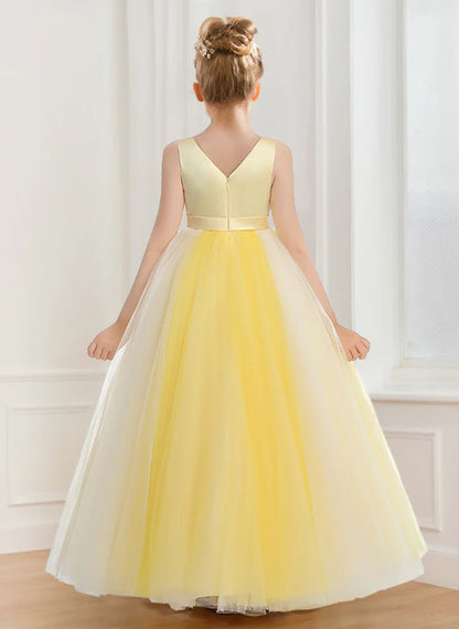 A-Line/Princess V-Neck Tulle Flower Girl Dresses