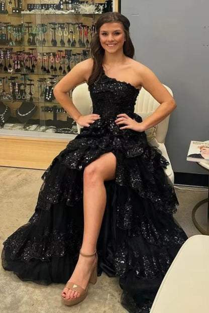 Glitter Ball Gown Tulle Layered Princess Graduation Dress Sweet Wedding Party Dress