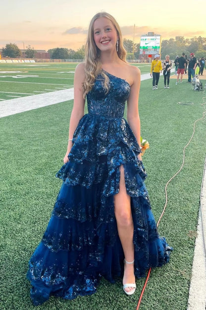 Glitter Ball Gown Tulle Layered Princess Graduation Dress Sweet Wedding Party Dress