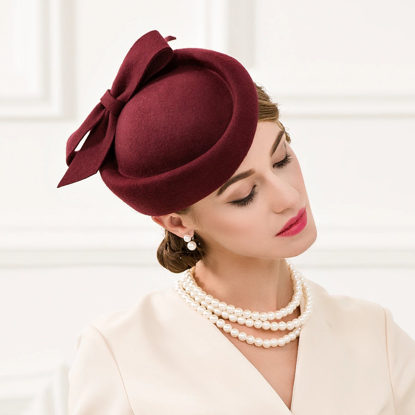 Wool Wedding Special Occasion Vintage With Bowknot Headpiece Headwear