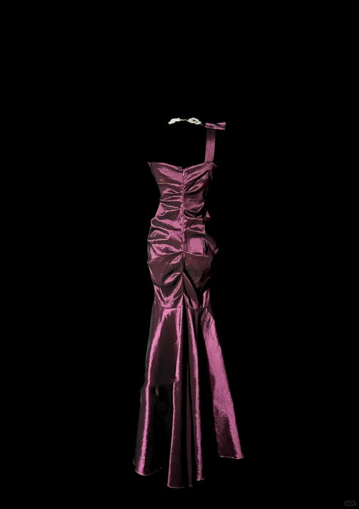 Mermaid One Shoulder Sleeveless Long Prom Gown Fairy Prom Dresses