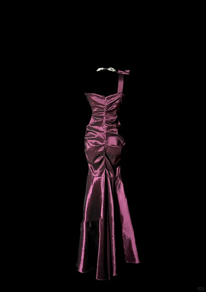 Mermaid One Shoulder Sleeveless Long Prom Gown Fairy Prom Dresses